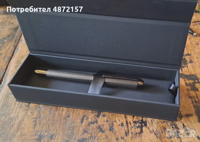 писалка HUGO BOSS Gun метал с модернизирани шарки на рибена кост, снимка 4 - Ученически пособия, канцеларски материали - 55577834