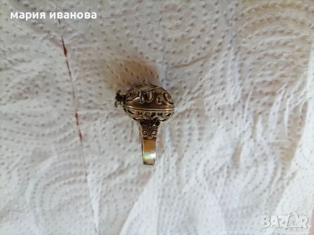 Сребърен мъжки пръстен нар с гранати , снимка 6 - Пръстени - 55344678