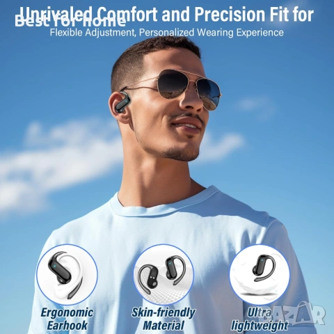 Безжични Bluetooth 5.4 слушалки с отворени уши и кукички за уши, 32H HiFi стерео слушалки, снимка 3 - Bluetooth слушалки - 54257512