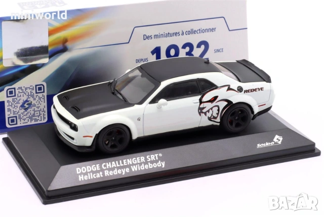 Dodge CHALLENGER SRT Hellcat Redeye Widebody Custom 2020 - мащаб 1:43 на Solido моделът е нов в PVC , снимка 4 - Колекции - 54267874