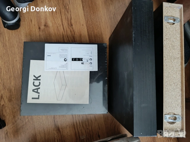 Комплект 3 бр. НОВИ стенни рафтове IKEA LACK (30х26 см) – Черно-кафяви, снимка 3 - Други - 54681948