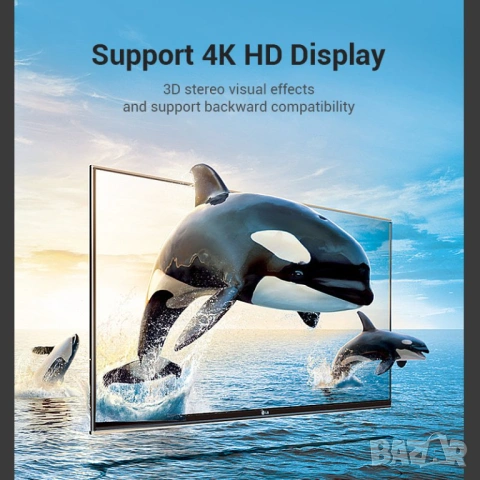 Vention HDMI адаптер 270° ъглов (M/F) – Right Angle, снимка 5 - Друга електроника - 54421630