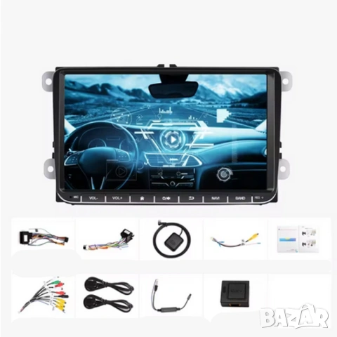 VW 4/64GB 9” 2-DIN мултимедия с Android 14 за VW*SEAT*Skoda CarPlay, Android Auto, RDS , снимка 3 - Аксесоари и консумативи - 54755093