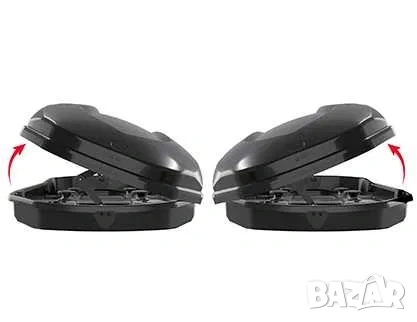 Автобокс MENABO SATELLITE DUO BLACK CRAB 550л черен гланц 198x94x36cm Кутия Багажник за Автомобил, снимка 3 - Аксесоари и консумативи - 54817085