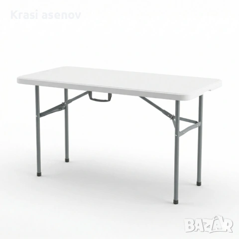 Сгъваема правоъгълна градинска маса, бяла - 181.5 × 74 × 74 см, снимка 3 - Други - 54128673