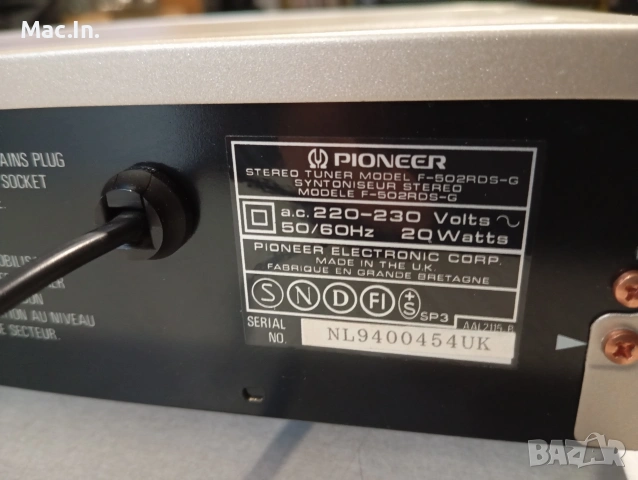 PIONEER F-502 RDS gold, снимка 17 - Ресийвъри, усилватели, смесителни пултове - 54495103