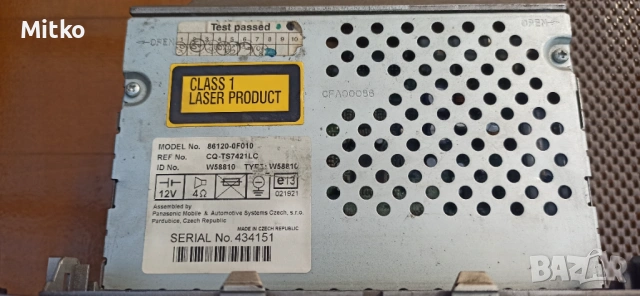 Радио/CD W58810, Toyota Corolla Verso 2004-2009, снимка 2 - Части - 54155029