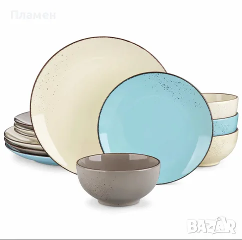 Комплект керамични чинии Vancasso NAVIA VC-NAVIA-15-F12    / 12 части за 4 души
