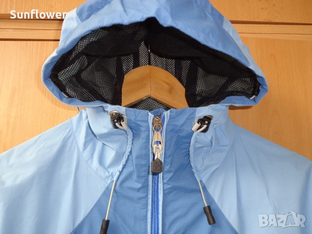 Дамско синьо яке с качулка Haglofs Windstopper, размер UK14 EU40 - L  , снимка 5 - Якета - 54584149