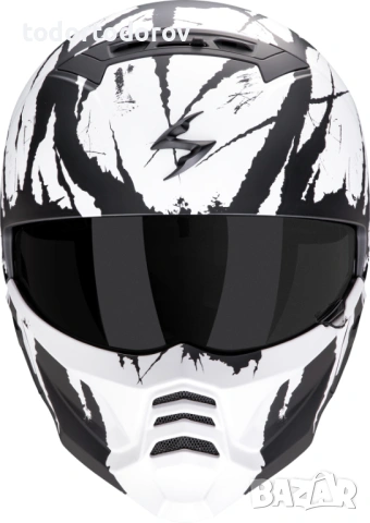 Мото каска Scorpion EXO-COMBAT II MARUDER Matt Black-White 390.97 лв. / 199.90 €, снимка 3 - Аксесоари и консумативи - 54393467