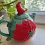 Нов керамичен чайник с капаче птиче, снимка 2