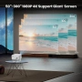 Проектор [Автоматичен фокус/360° въртяща се стойка] 4K проектор с Wifi и Bluetooth 1080P Native, снимка 7