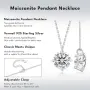 Дамско колие KRKC&CO с моисанит, диамантена висулка 0.5 CT, 14K/бяло злато, стерлингово сребро, снимка 3