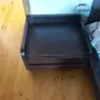 Нощно шкафче с две чекмеджета, естествен фурнир, цвят тъмнокафяв, снимка 2