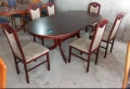 Комплект масивна разтегателна маса с 6 стола, снимка 1