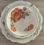 Антикварно трио Sorau Carstens Porzellan Astoria “Blume Orange” (Германия, 1925–1939г.), снимка 2