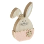 Великденска дървена декоративна фигурка - зайче в яйце розови маргаритки 9x2.4x11.5 см_1233691, снимка 2