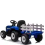 Детски акумулаторен трактор с ремарке 12V – 2x25W, MP3, Bluetooth, до 30 кг, син, снимка 5