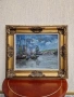 Стара уникална антикварна майсторска авторска картина масло върху платно , снимка 1