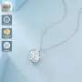 Дамско колие KRKC&CO с моисанит, диамантена висулка 0.5 CT, 14K/бяло злато, стерлингово сребро, снимка 6