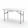 Сгъваема правоъгълна градинска маса, бяла - 181.5 × 74 × 74 см, снимка 3