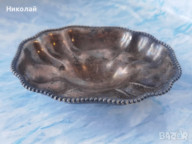 Стара Английска Посребрена Бонбониера