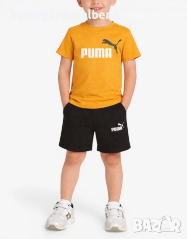 🧡 PUMA Minicats Tee And Shorts Set Orange/Black – Детски спортен комплект