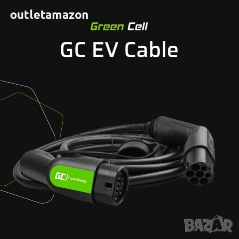 Кабел за зареждане Green Cell GC type 2, 7,2 kW, За EV / PHEV зареждане, 5 м, снимка 3 - Аксесоари и консумативи - 54702218