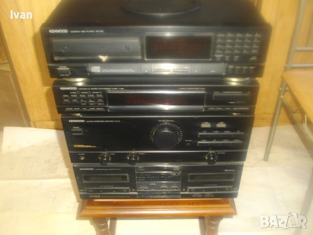 KENWOOD КОМПОНЕНТНА СИСТЕМА CD ПЛЕЙЪР УСИЛВАТЕЛ ДВОЕН КАСЕТЕН ДЕК РЕСИЙВЪР ТУНЕР С КАБЕЛИТЕ КАТО НОВ