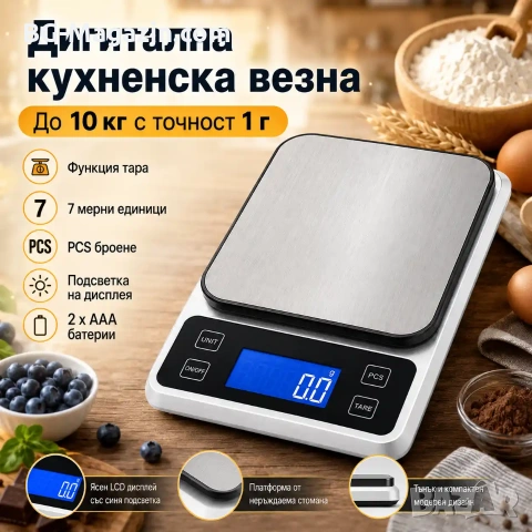 Професионална прецизна кухненска електронна везна кантар за храна кафе добавки подправки кантар, снимка 10 - Везни - 50921580