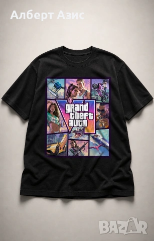 Premium GTA VI graphic тениска - черна/бяла
