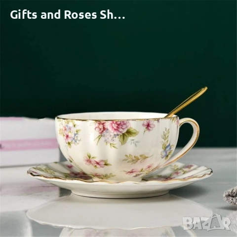 Луксозен комплект за капучино или чай, снимка 4 - Чаши - 54310980