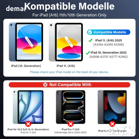 SZO Магнитен калъф с клавиатура за iPad 10-то поколение и iPad A16 11-то поколение 10.9/11 инча, снимка 2 - Таблети - 54027068