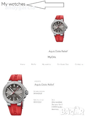 Oris Aquis Date Relief Мъжки часовник 43мм automatic diving 733 7730 4153 с кутия книжки като нов, снимка 6 - Мъжки - 54778173