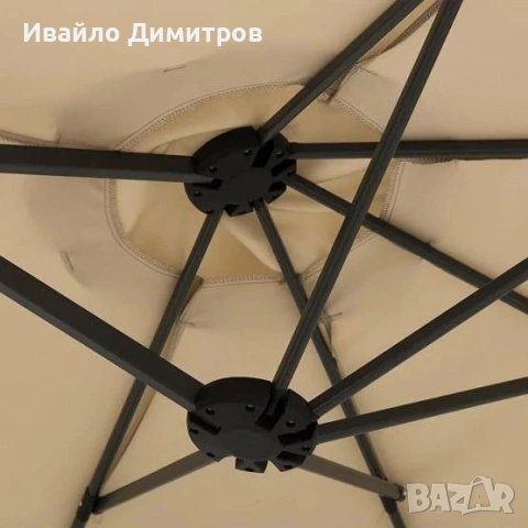 Двоен чадър MAXIMO 450 х 265 см, бежов, снимка 6 - Градински мебели, декорация  - 54331398