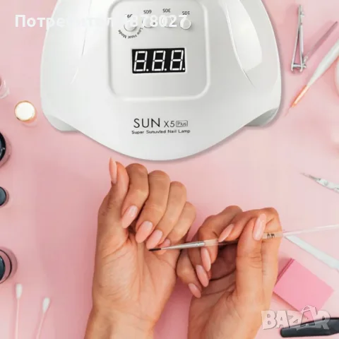 Елегантна и компактна UV LED лампа за нокти SUN5 с висока мощност-48W; Авто сензор за включване/изкл, снимка 6 - Педикюр и маникюр - 55457058