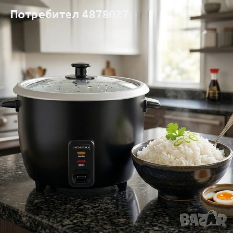 Електрическа оризоварка Мощна оризоварка 2.2 литра / 900W – инокс корпус, Cool Touch дръжки, автомат