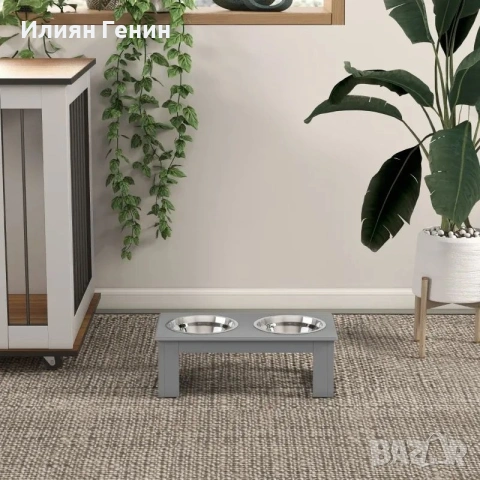 Станция за хранене на кучета PawHut, неплъзгаща се, 44x24x15 см, снимка 8 - За кучета - 54815081