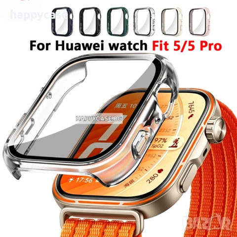 Huawei Watch Fit 5 / Fit 5 Pro / 360° Твърд пластмасов кейс с вграден протектор за екран