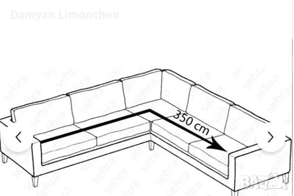 Стандартна еластична обвивка L ъглов диван, снимка 2 - Дивани и мека мебел - 54235754