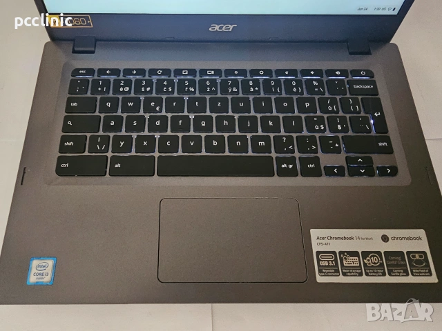 Acer Chromebook 14 (CP5-471) | Intel Core i3 6100U | 4GB RAM | 32GB eMMC |14" Full HD|Gorilla Glass, снимка 3 - Лаптопи за дома - 55032662