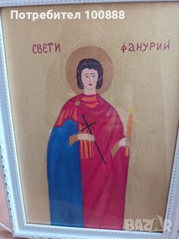 Ръчно изработена икона на Свети Фанурий, снимка 2 - Икони - 55394204