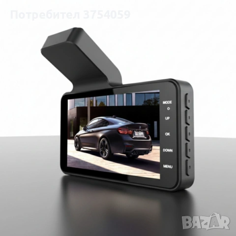 Видеорегистратор DUAL LENS FULL HD1080 с 3 лещи и нощно виждане, снимка 2 - Камери - 55182702