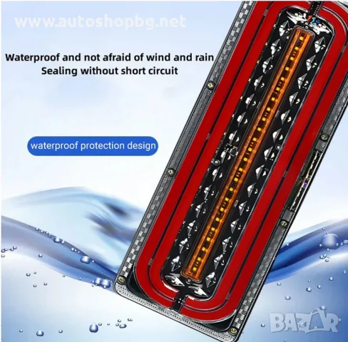 Стопове LED с Бягаща светлина 12/24V 46см комплект, снимка 3 - Аксесоари и консумативи - 55682820