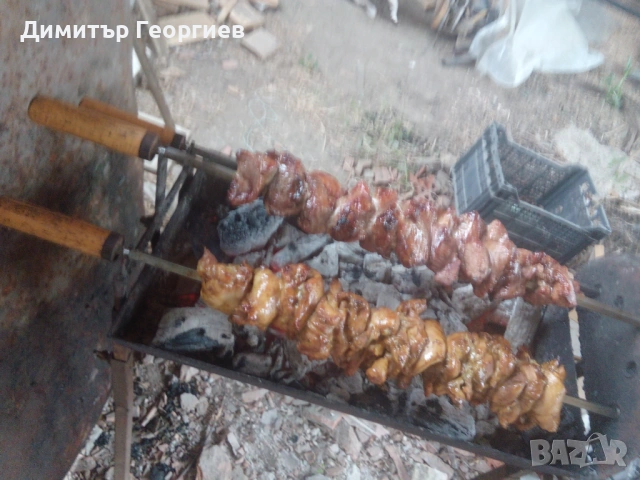 Барбекю на дървени въглища с въртящи се шишове, снимка 2 - Барбекюта - 54019650