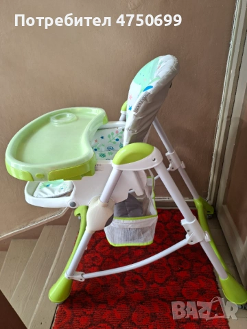 15.	Детско столче за хранене „Cangaroo - Mint“ , снимка 2 - Столчета за хранене - 54502377