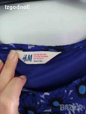 158 H&M лека феерична рокля, тъмно синя рокля, снимка 5 - Детски рокли и поли - 54520657