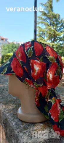 Дамска кърпа с козирка Цветна, снимка 2 - Шапки - 55340600