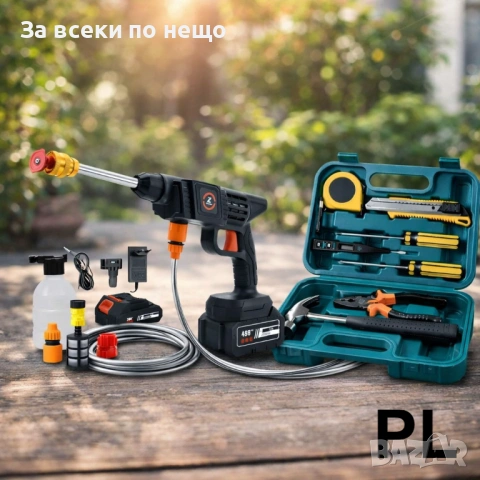 Комплект 1+1: Безжична водоструйка + Сет инструменти в куфар Код P2466, снимка 2 - Други инструменти - 54428097