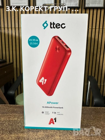 Външна батерия 10000 mAh Powerbank А1 ttec
